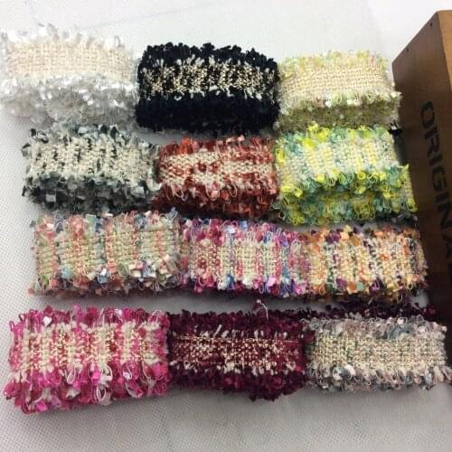 1yards tweed webbing 3cm wide classic ribbon with sequins in vintage style accessory