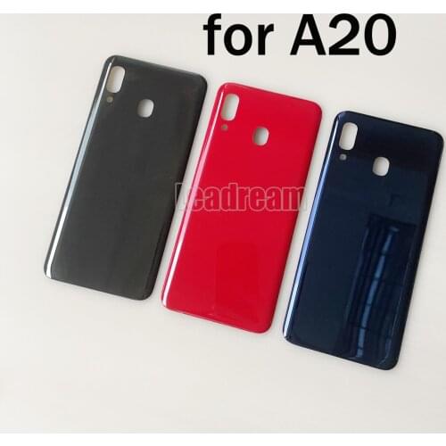 10Pcs Original Battery Back Cover Rear Door for Samsung Galaxy A20 Back Housing Glass Cover With Camera Lens