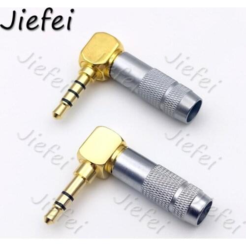 10PCS Gold Plated 3.5mm 1/8" 3 4 Pole Male Headphone Jack Right Angle 90 Degree Solder Plug Connector for Repair Headphone