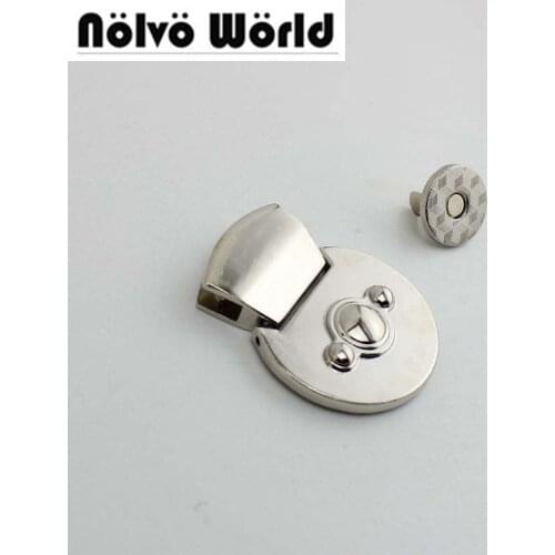 15sets 50*24mm High qulity lock woman bag making metal magnetic button lock briefcase square lock Hardware