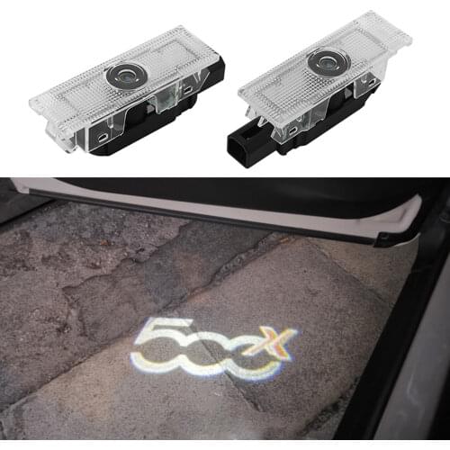 2PCS Car Door Welcome Light for 500x logo Projector LED For FIAT 500x 500L and PUNTO-01 Auto Logo Laser Ghost Shadow Lamp