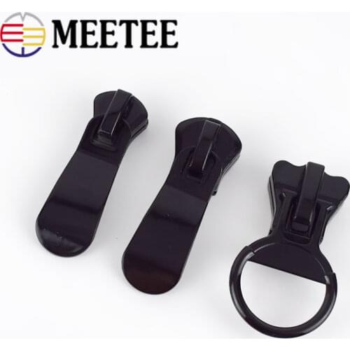 3pcs 15# 20# Black Zipper Sliders For Resin Zipper Down Jacket Tent Zipper Head Spoon Shape Zipper Puller DIY Sewing Accessories