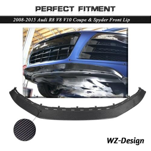 Car Accessories Dry Carbon Fiber & Carbon Fiber GR Style Front Lip Fit For 2008-2015 R8 V8 V10 Coupe & Spyder Front Bumper Lip