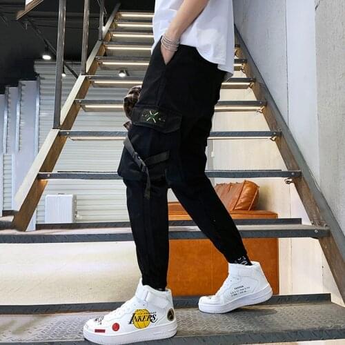 Hip Hop Men Pantalones Hombre High Street Kpop Casual Cargo Pants with Many Pockets Joggers Streetwear Trousers Harajuku