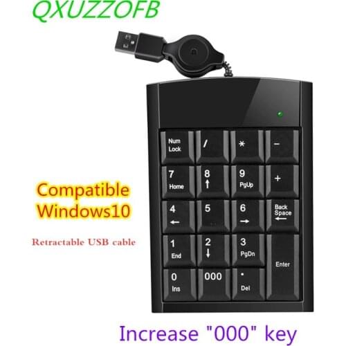 Numeric Keypad "000" 19Keys Wired Digital Pad USB Mini Keyboard Ultra Slim,Keypad Number Pad For Accounting Tasks Compute PC