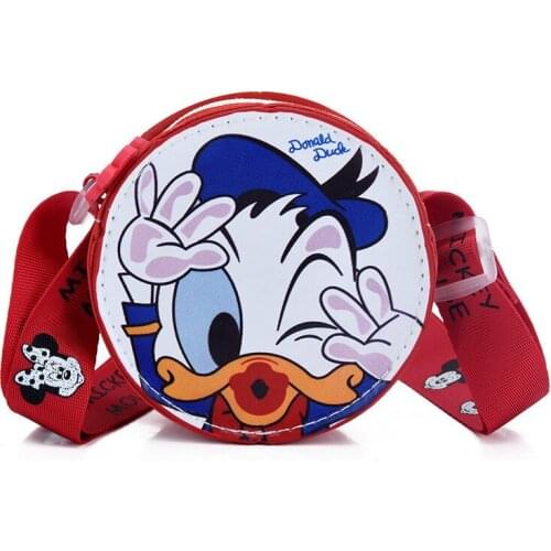 Disney Mickey Minnie Childrens bag new one shoulder small round bag cartoon animation baby zero wallet girls messenger bag