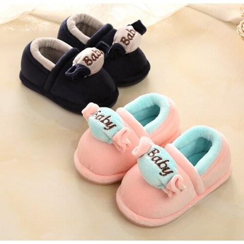 Children girls cotton slippers winter/autumn baby shoes 1-3 years old kids baby boys home slippers indoor warming non-slip shoes
