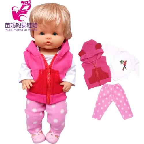 For 40cm Nenuco baby doll clothes coat fit 38cm Ropa y su Hermanita doll leather jacket
