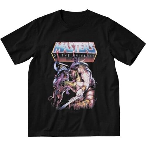 Male Retro He-Man And The Of The Universe T-Shirt Novelty Skeletor She-Ra Beast Tshirt Short Sleeve T Shirt Cotton Tee Tops Gift