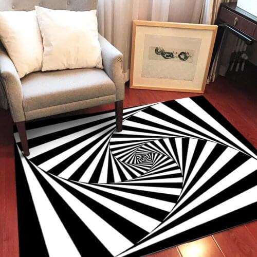 Geometric Black/white Personality Carpets For Living Room Bedroom Area Rugs Kitchen Large Size Antiskid Carpet Home Tapete Mat