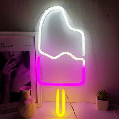 USB LED Neon Light Sign Ice cream light Neon Wall lamp for Room Party Decor Kids Birthday gift