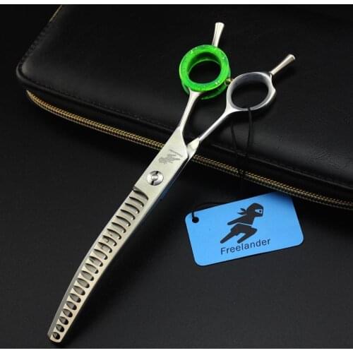 7.0 inch high-end Professional Pet dog Grooming Scissors fishbone Curved Thinner Scissors Shears Thinning rate about 45