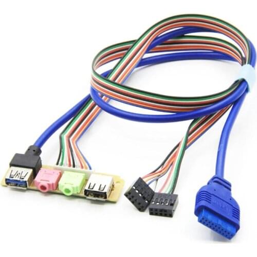 Hot sale 70cm Front Case Panel USB3.0+USB2.0 HD Audio Jack Ports I/O Board Internal Cable Computer Cables Connectors видеокарта