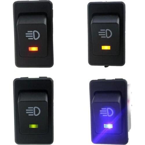 12V 35A 4 Pin Fog Light Rocker Switch with LED for Car Truck Marine Dash Auto Car Accessories Interior Replacement Parts