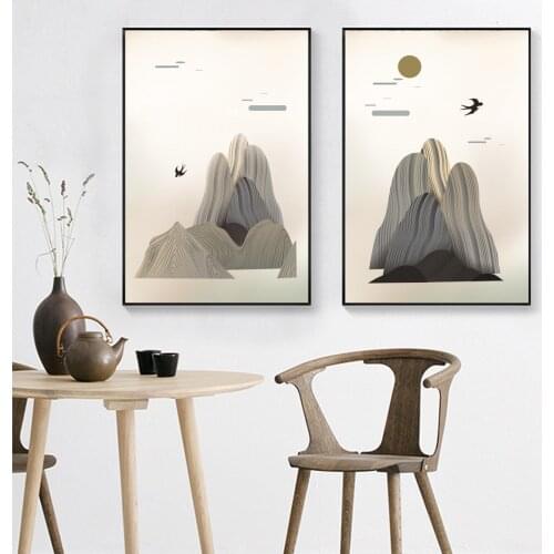 Landscape Swallow Canvas Poster Unframed Mountain Poster Canvas Print Painting Wall Art Living Room Home Decoration