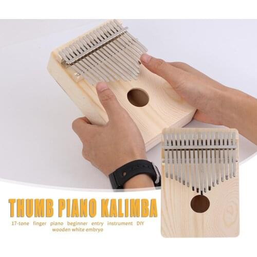 17 Key African Kalimba Thumb Finger Piano DIY Wooden White Embryo Musical Instruments Natural Keyboard Instrument Accessory