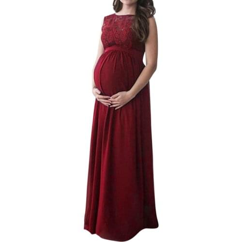 Maternity Dresses For Evening Party Pregnant Women Lace Long Dress Maternity Gown Photography Props Clothes
