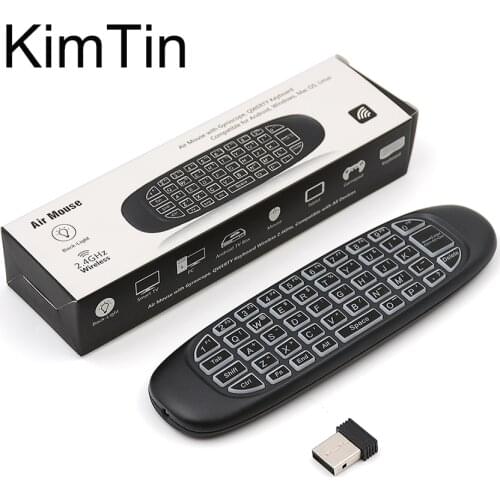 Russian C120 Fly Air Mouse Wireless Backlit Keyboard 2.4G Rechargeable Remote Controller 360 degree Control For Mi X96 TV BOX