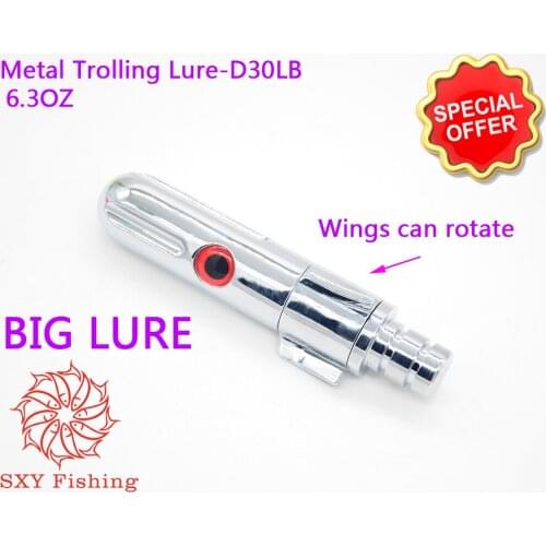 SXY Fishing D30LB 3D eye Metal copper head Bait Trolling Bait wire bait Deep sea bait Metal Sea Fishing Bait Artificial