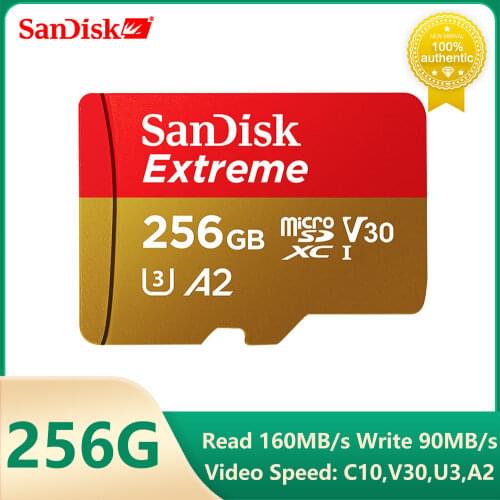 SanDisk Micro SD Card 256GB A2 Read Speed 160M/s Memory Card 32GB Extreme Micro SD UHS-I TF Card U3 V30 64GB 128GB Support 4K
