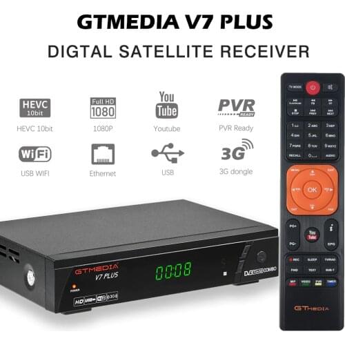 π GTMEDIA V7 PLUS Satellite TV Receiver 1080P HD DVB S2 T2 Combo Tuner H.265 With USB WiFi Youtube MPEG-4 TV Decoder V7 PRO BOX