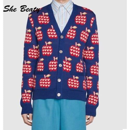 She Beaty Sweater Cardigans Women 2021 Autumn Winter Clothes Single Breasted Long Sleeve Love Knitted Outwear Coat Designer Tops