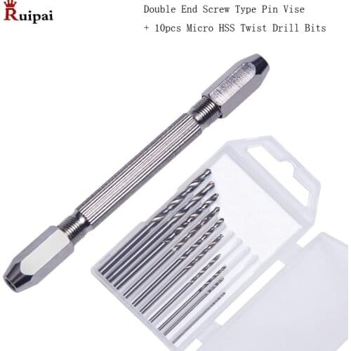 RUIPAI Double End Screw Type Pin Vise 4 Jaws Mouth and Hex Head Tools For Jewelry & Watchmakers Hoppy