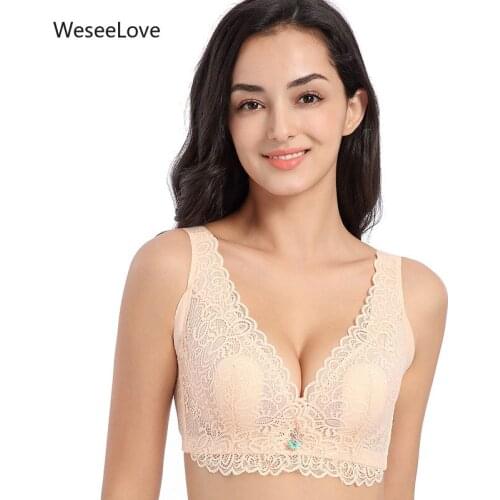 Weseelove 38-52 sexy plus size bra C D E biggest cup bras for women push up breathable cotton lingerie healthy бюстгалт