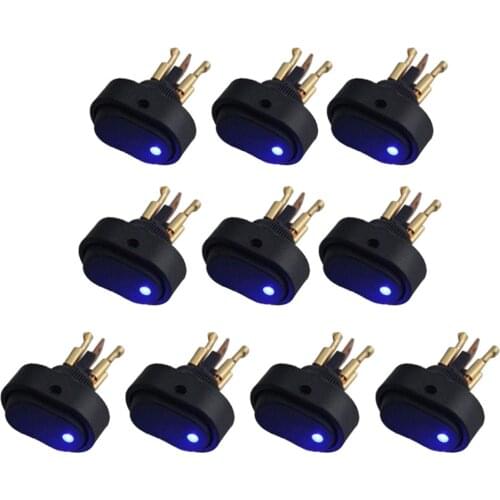 YOMI 10Pcs 12V 30Amp 30A Heavy Duty Blue LED OFF/ON Rocker Switch Car Boat Marine Accessories car