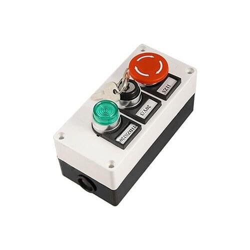 Green Lamp Momentary 3 Position Key Push Button Station
