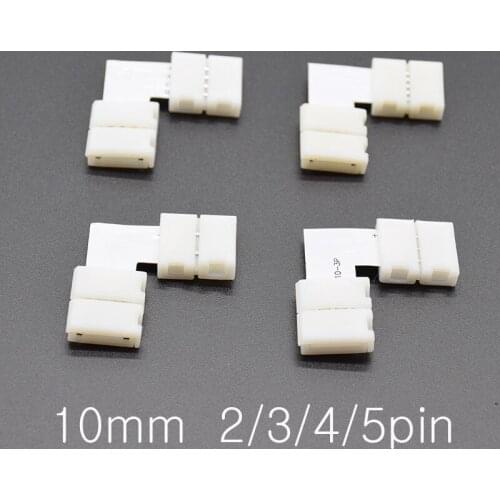 10pcs L Shape 2pin 3pin 4pin 5pin LED Connector For connecting corner right angle 5050 SMD RGB RGBW 3528 2812 LED Strip