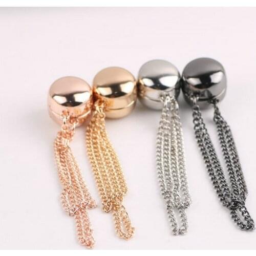 12 PCS Muslim Geometric Circle Magnetic Pins For Hijab Scarves Magnet Button Tassel Brooch