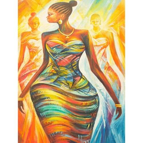 2020 5D Diamond embroidery African woman DIY Diamond Painting full Square Round Cross-stitch 5d rhinestone decoration gift