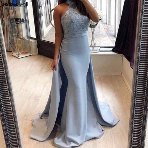 2021 Sleeveless New Mermaid Sexy Evening Dresses Sequined Beading Fashion Off Shoulder Evening Gowns Serene Hill LA6468