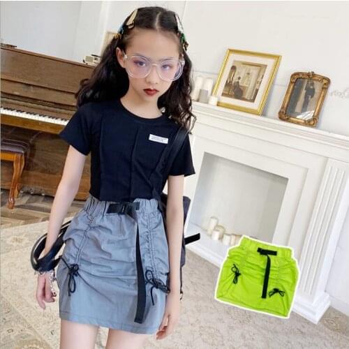 2021 Korean style girls bow skirt summer cotton fashion girls skirt 6-12t B251