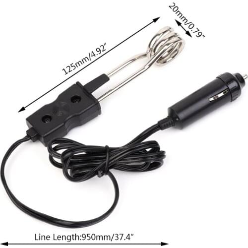 24V Portable Electric Car Boiled Water Tea Immersion Heater For Camping Picnic