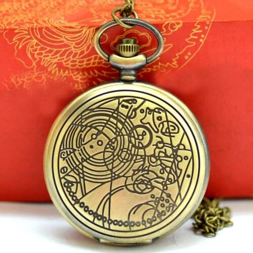 8091 Antique Hanging Map Rune Star Map Exquisitely Carved Large Pocket Watch Classical Special Rune Bronze Pocket Watch
