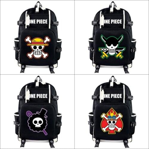 Anime One Piece Backpack Laptop Backpack School Bags for Teenage Girl Boy Luffy Zoro Large Travel Shoulder Bags Casual Rucksack