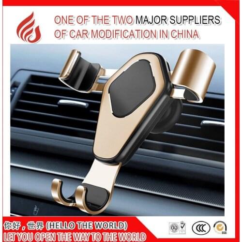 Car gravity mobile phone bracket Car metal air outlet clip mobile phone bracket Car accessories car gift