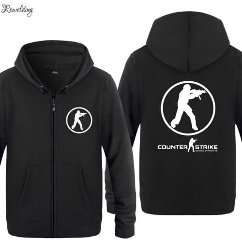 Counter Strike CS Printed Hoodies Men Game Fleece Long Sleeve Zipper Jacket Sweatshirt Coat Fitness Tracksuit Moleton Masculino