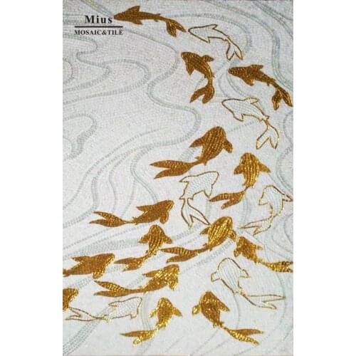 Gold glass mosaic pattern design