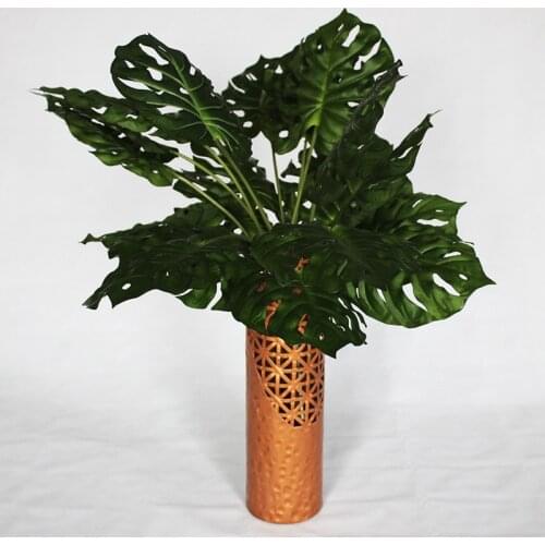 Two Turtle Back Leaves Simulation Green Plants Wedding Hall Floral Tabletop Display Flower Arrangement with Leaf Forest