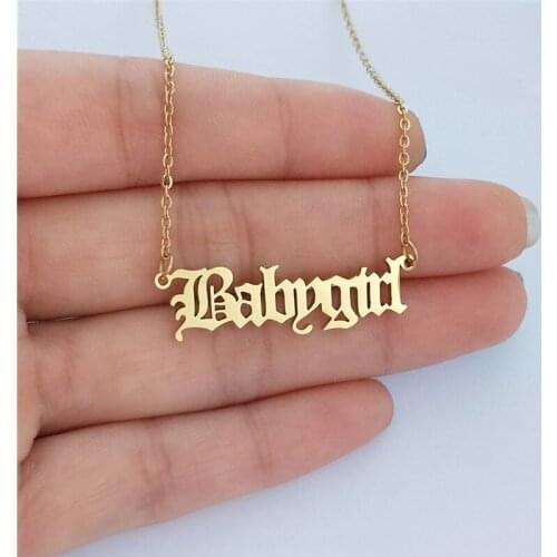 European And American Hot Selling Stainless Steel Accessories Babygirl English Letter Pendant Necklace