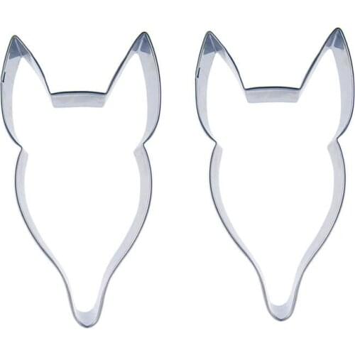 Fox head shape 2 piece cookie cutting molds, baking tools, cake decorating soft candy tools