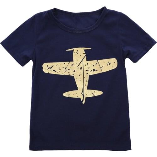 1-8Years Kids Boy Summer T-shirt Casual Print Airplane Cartoon Children Boys Tees Top Short Sleeve Cotton Tops t-shirt