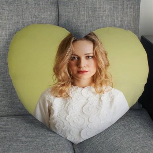 Hot Sale Custom Brie Larson Actor Heart Shape Pillow Covers Bedding Comfortable Cushion/High Quality Pillow Cases