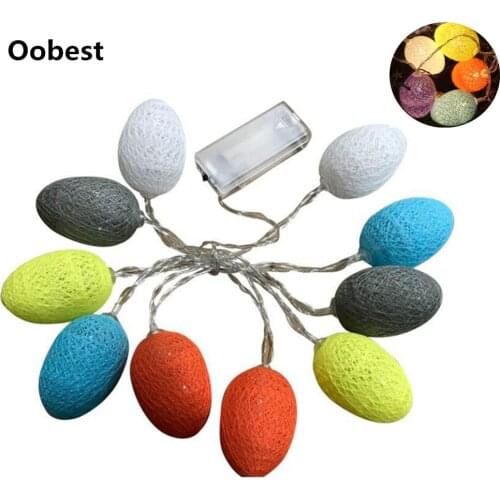 Creative Stylish Easter LED String Light Eggs Shape Bulb 10/20 Lamps Battery Supply For Holiday Party Wedding Fairy String Lamps