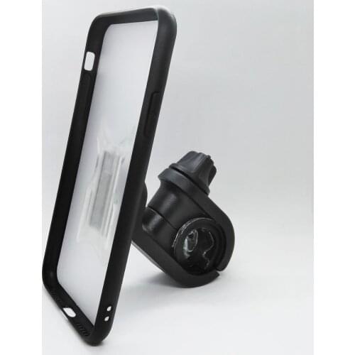 Bicycle Handle Mount Cell Phone Holder Bike Handle Bar Mount with ClipGrip Case and Security Rubber Band for iPhone XR XS XS-Max