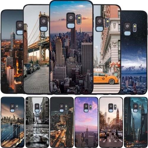 Manhattan black Soft phone Case For Samsung S20 S10 S9 S8 S7 edge Plus Lite Note 8 9 10 A6 A7 A8 A9 2018 Cover