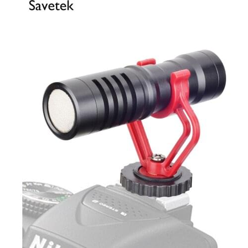 Savetek DSLR MIC Video Microphone Cardioid Shotgun Mic for iPhone Android phone Canon Nikon Sony Camera Consumer Camcorder PC